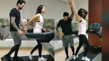 Sunny Leone and Daniel Weber Work Out in the Gym While Handcuffed to Each Other – Watch Video