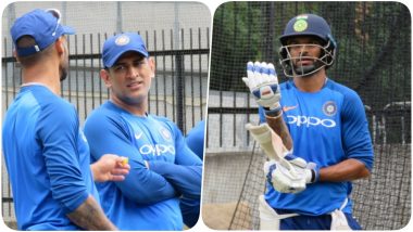 MS Dhoni, Virat Kohli Sweat it Out in the Nets Ahead of Decider Game Against Australia (See Pics and Video)