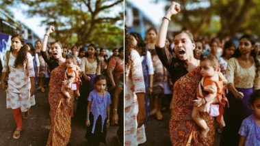 Athira, Kerala Woman Holding 6-Month-Old Baby at the Forefront of Women’s Wall, Becomes a Powerful Symbol of the Protest