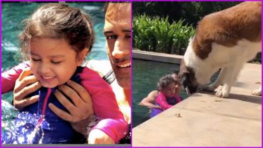 MS Dhoni and Daughter Ziva Celebrate New Year in a Pool, Watch Video