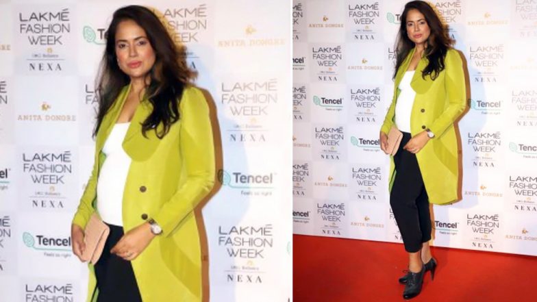 Sameera Reddy and Husband Akshai Varde Expecting Their Second Child; Actress Flaunts Her Baby Bump at Lakme Fashion Week 2019