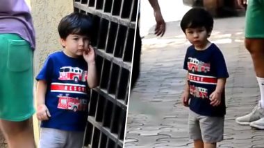 How Cute! Taimur Ali Khan Stops and Poses for The Paparazzi Before He Leaves With Saif - Watch Video