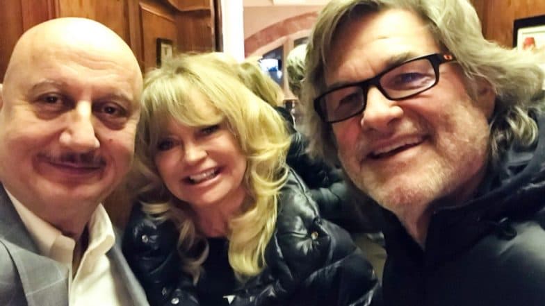 Anupam Kher Meets Hollywood Actors Kurt Russell and Goldie Hawn, Calls Them 'Hollywood's Golden Couple' Anupam Kher Meets Hollywood Actors Kurt Russell and Goldie Hawn, Calls Them 'Hollywood's Golden Couple'