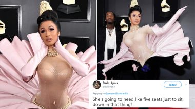 Cardi B’s Grammy 2019 Outfit Memes: American Rapper’s Dramatically Stunning Dress Inspires Funny Jokes on Twitter