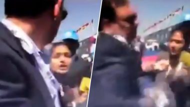 Times Now Reporter Shoves Female WION Journalist to Get Quote at Aero India Event, Apologises after Video Goes Viral