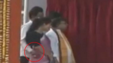 Tripura Minister Caught on Camera Allegedly Groping Colleague On Stage in Presence of PM Narendra Modi; Watch Viral Video