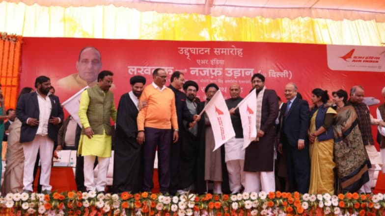 Air India Launches Twice-a-Week Flights From Lucknow to IraqтАЩs Najaf, Rajnath Singh Flags Off Inaugural Trip Air India Launches Twice-a-Week Flights From Lucknow to IraqтАЩs Najaf, Rajnath Singh Flags Off Inaugural Trip