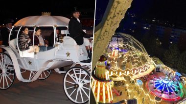 Inside Pics From Akash Ambani-Shloka Mehta’s Pre-Wedding: Couple Arrive in a White Carriage for the Winter Wonderland Themed Celebration