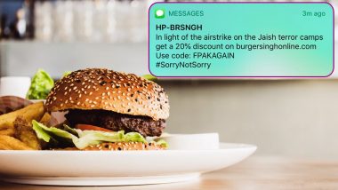 Burger Singh and Other Brands Exploit IAF's Strike in Pakistan by Offering Discounts, Face Backlash on Social Media