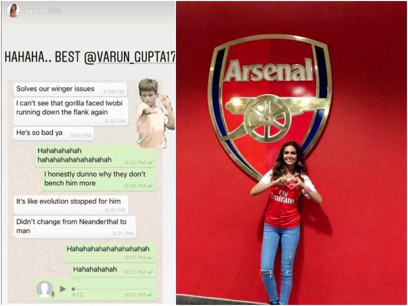 Esha Gupta, a great arsenal fan, she recently went out for a