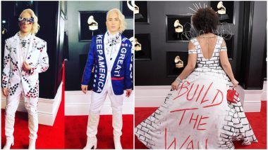 Grammy Awards 2019 Red Carpet: Joy Villa, Ricky Rebel Sport Pro-Trump Fashion Representing 'Border Wall' and 'Keep America Great' Messages