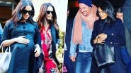 Meghan Markle's Baby Shower Pics: Duchess Snapped Wearing All Black with Suits Co-Star Abigail Spencer at NYC Party