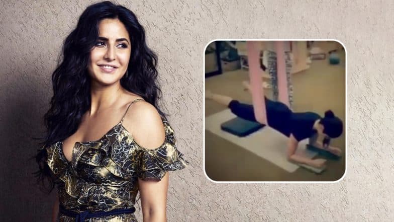 Katrina Kaif Workout in Spite of Her Toe Injury: Watch Her Fly in Aerial Pilates Exercise Video Katrina Kaif Workout in Spite of Her Toe Injury: Watch Her Fly in Aerial Pilates Exercise Video