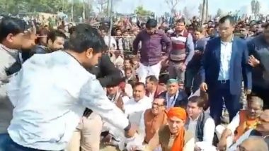 BJP Leaders Called Out, Asked to Remove Shoes by Furious Relatives of Martyr (Watch Video)