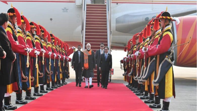 Narendra Modi in South Korea: Indian PM to Be Conferred With Seoul Peace Prize Narendra Modi in South Korea: Indian PM to Be Conferred With Seoul Peace Prize