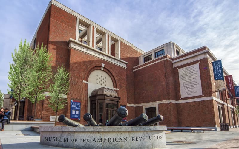 Standing sentry on a prime corner lot, across from Independence Park, the Robert A.M. Stern-designed Museum of the American Revolution is a must-visit after wandering the historic halls across the street. Standing sentry on a prime corner lot, across from Independence Park, the Robert A.M. Stern-designed Museum of the American Revolution is a must-visit after wandering the historic halls across the street.