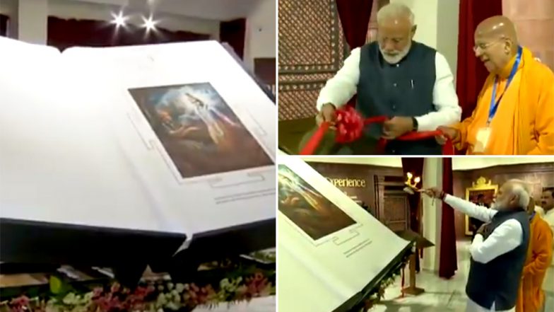 PM Narendra Modi Unveils 800 Kg Bhagavad Gita Largest In The World At 