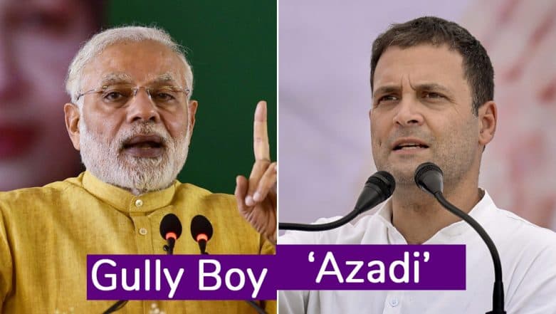 Azadi Battle Between Congress and BJP on Twitter; Watch Videos of Two Political Versions Of The 'Gully Boy' Song Azadi Battle Between Congress and BJP on Twitter; Watch Videos of Two Political Versions Of The 'Gully Boy' Song