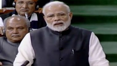 PM Narendra Modi Takes 'Ulta Chor Chowkidaar Ko Daante' Jibe At Congress, Lists NDA Govt's Achievements During Vote Of Thanks Speech in Lok Sabha, Watch Video