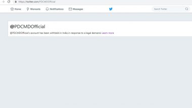 Pakistan Defence Command Twitter Account @PDCMDOfficial Blocked in India After it Gets Hacked Days After Pulwama Attack