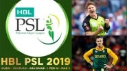 PSL 2019 Teams Squads & Players to Watch Out For: AB De Villiers to Shane Watson, Star Attractions of Pakistan Super League 4