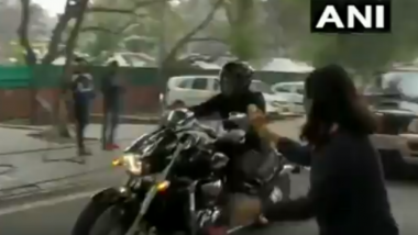 WATCH: Robert Vadra Rides A Suzuki Intruder 1800 Outside His Residence as He Is Surrounded By Media; Netizens Get The 'Dhoom' Jokes Out