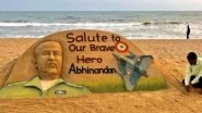 Sand Art Salute to IAF Wing Commander Abhinandan Varthaman by Sudarsan Pattnaik; See Pic