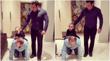 Salman Khan and Salim Khan are on a Duty to Take Ahil Sharma on a Piggy Back Ride! (Watch Video)