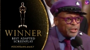 Oscars 2019: Spike Lee Wins Best Adapted Screenplay for BlacKkKlansman, Says 'Make the Moral Choice Between Love Versus Hate' in US Elections 2020