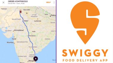 Food From North India to South India: Bengaluru Customer's Swiggy Order Showed Delivery From Rajasthan in 12 Mins, Check Funny Tweets