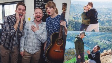 Taylor Swift Makes Man and His Boyfriend’s Engagement Even Sweeter! Watch Video As Songwriter Serenades Gay Couple