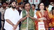 Mukesh Ambani, Nita Ambani and Son Anant Visit Siddhivinayak Temple to Offer Son Akash's Wedding Card! View Pics & Video