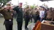 Major VS Dhoundiyal Funeral: Last Respects to Army Jawan Martyred in Pulwama Encounter, Wife Seen Saluting Braveheart; Watch Video