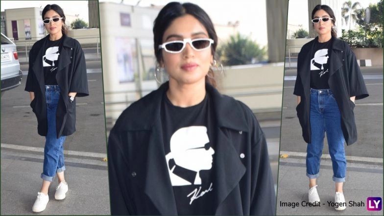 Bhumi Pednekar Wears Karl Lagerfeld Printed Tee, Pays Tribute to Fashion Legend: See Bhumi’s Latest Airport Look in Pics
