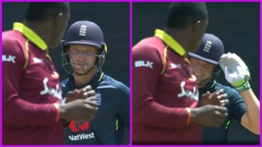 Jos Buttler Teases Sheldon Cottrell With a 'Salute' During WI vs ENG 4th ODI, Watch Video
