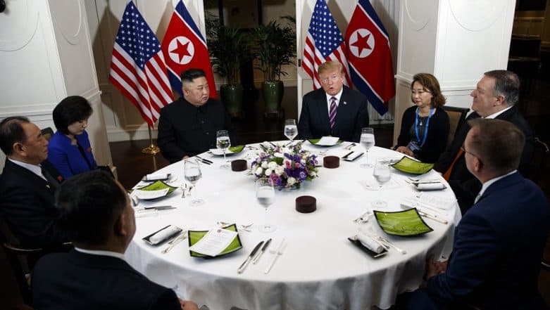 US-North Korea Summit in Vietnam: Donald Trump, Kim Jong-un Pose for Media, Praise Each Other and Enjoy Dinner Together at Second Summit US-North Korea Summit in Vietnam: Donald Trump, Kim Jong-un Pose for Media, Praise Each Other and Enjoy Dinner Together at Second Summit