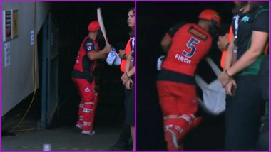 BBL 2019 Final: Aaron Finch Smashes Chair After His Dismissal During Melbourne Renegades vs Melbourne Stars T20 Match, Watch Video