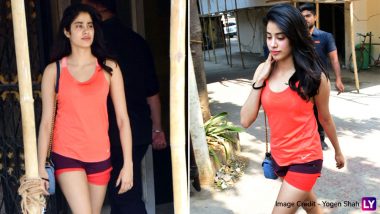 Janhvi Kapoor Looks Hot in a Tangerine Gym Wear-See Pics
