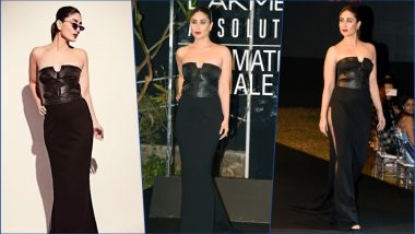 LFW 2019 Finale: Kareena Kapoor Khan Sports Bold Avatar in All-Black Ensemble by Shantanu and Nikhil (See HD Pics)