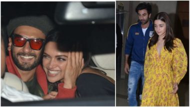 Ranveer Singh and Deepika Padukone or Ranbir Kapoor and Alia Bhatt- Which Couple Was the Mushiest Ahead of Valentine’s Day at the Gully Boy Screening? – Watch Videos