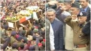 Major Chitresh Singh Bisht Funeral: Last Respects Accorded to Army Martyr in Dehradun Amid 'Amar Rahe' Slogans, Uttarakhand CM Pays Final Tribute; Watch Video