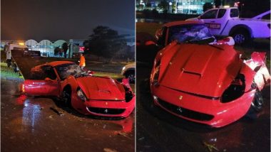 Ferrari California Ripped into Two after Smashing into Street Pole in Johannesburg (See Pics)