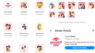Valentine’s Day 2019 Stickers: Hike Messenger Launches New Romantic Valentine Sticker Packs for Free on Android & iOS; Here’s How You Can Download