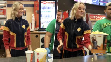 Captain Marvel Star Brie Larson Surprises Fans In Theaters By Serving Popcorn and Soda - See Pics!