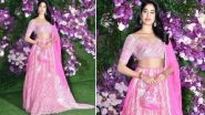 Janhvi Kapoor Dazzles in a Rose Pink Manish Malhotra Creation at Akash Ambani and Shloka Mehta Wedding - View Pics