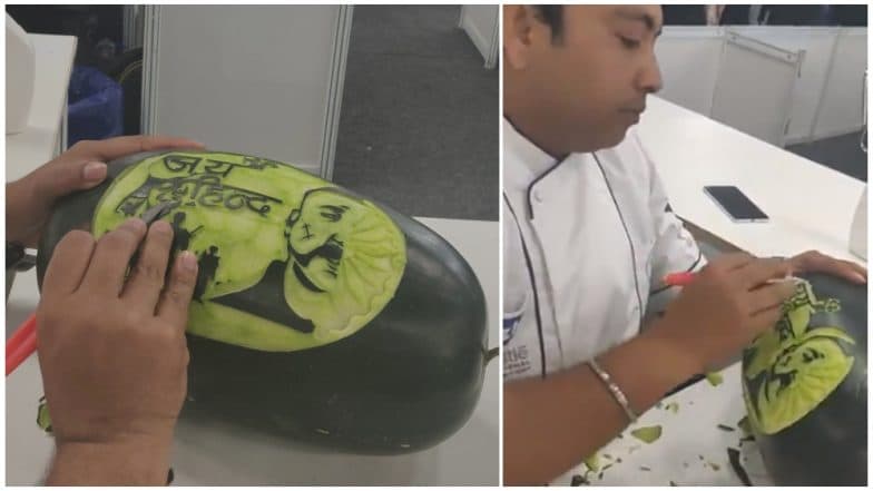 IAF Hero Abhinandan Varthaman's Face Carved Out on Watermelon by Chef at Culinary Art India, Watch Video IAF Hero Abhinandan Varthaman's Face Carved Out on Watermelon by Chef at Culinary Art India, Watch Video