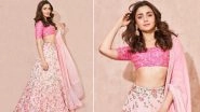 Alia Bhatt Looks Like a Princess in a Pink Manish Malhotra Lehenga at Akash Ambani-Shloka Mehta's Pre-Wedding Ceremony (View Pics)