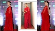 Alia Bhatt Looks Gorgeous In a Bold Red Saree by Sabyasachi as She Attends News18 Reel Movie Awards 2019 (View Pics)