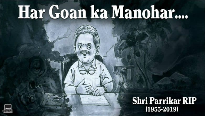 Amul Pays Tribute to Late Goa Chief Minister Manohar Parrikar in a Topical Ad (See Pic) Amul Pays Tribute to Late Goa Chief Minister Manohar Parrikar in a Topical Ad (See Pic)
