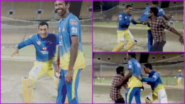 MS Dhoni Plays Hide and Seek With a Fan Once Again During CSK’s Practice Match Ahead of IPL 2019, Watch Video